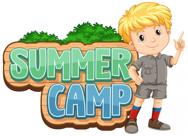 font design summer camp with cut